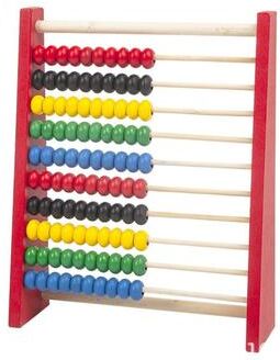 Youfap Market Montessori Toy Mini Children Toys, Wooden Abacus For Kids, Colorful Beads Intelligence Development Educational Toy red