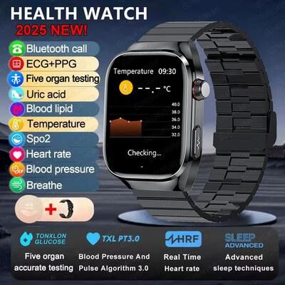 Inspire Select 2.04 Inches AMOLED Military Grade Smart Watch With Bluetooth Call & IP68 Waterproof black Steel B
