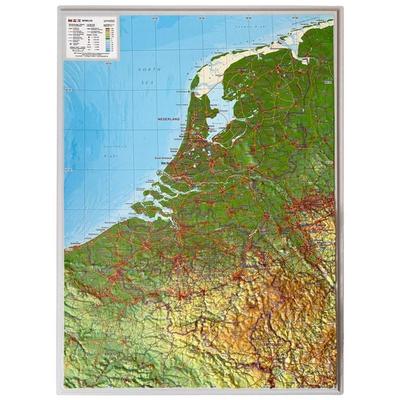 Relief Belelux klein 1:400.000, Karte von Andre Markgraf,Mario Engelhardt, Georelief Vertriebs GbR