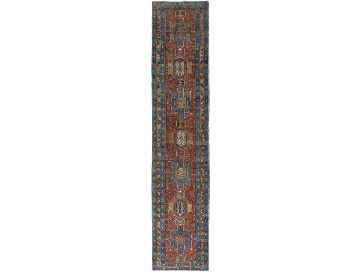 Herz Antik Teppich 91x447 Handgeknüpft Orientteppich Perserteppich Läufer Wolle