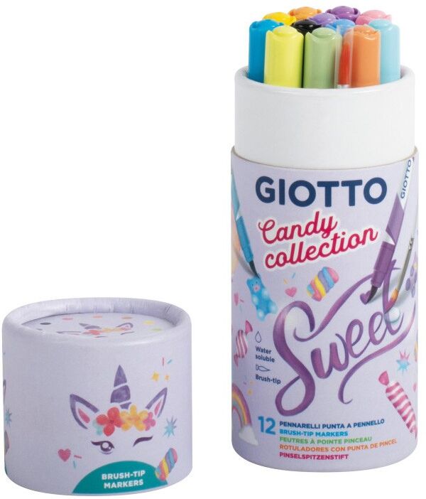 Tube 12 x Marqueurs Giotto Turbo Soft Brush Candy