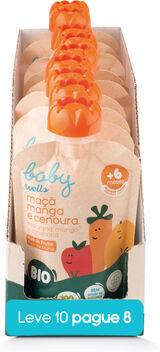 Baby Wells Pack Poupança Puré de Maçã Manga Cenoura Bio 10 x 90 gr