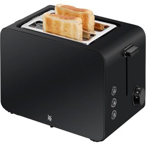 WMF Toaster Stelio Edition, mit 7 Röststufen & Auftaufunktion, schwarz, 1050W, Edelstahl, mit Brötchenaufsatz, für 2 Scheiben