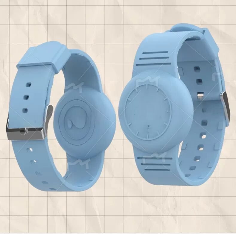 INF Étui de protection en silicone pour bracelet AirTag Bleu