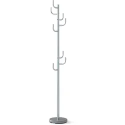 COSTWAY Garderobe mit 8 Haken, 175 cm, Kaktus-Kleiderständer mit Gewichtsbasis für Jacken, Hüte, Garderobenständer mit 2 Höhenoptionen