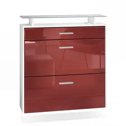 SCHUHSCHRANK Malea Front in Bordeaux Hochglanz