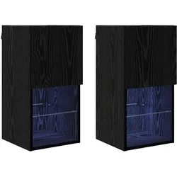 vidaXL Wandmontierte TV-Schränke 2 pcs Schwarz Eichen-Optik