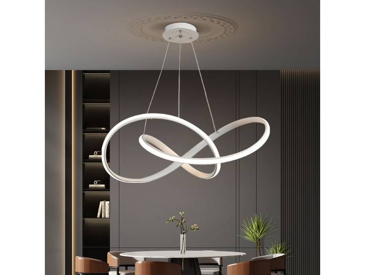 Lustre de plafond circulaire, salon, salle à manger, chambre à coucher, lustre d'hôtel, table à manger, luminaire élégant à lumière chaude
