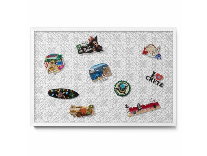 MAGNETTAFEL 60x40 cm weißer Rahmen – Regelmäßiges Ornamentmuster
