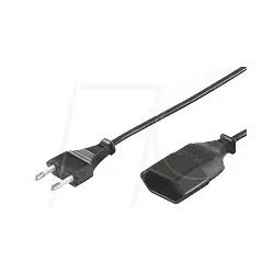 EURO-VL 5M SW - Verlängerung Eurostecker/-kupplung, 5m schwarz