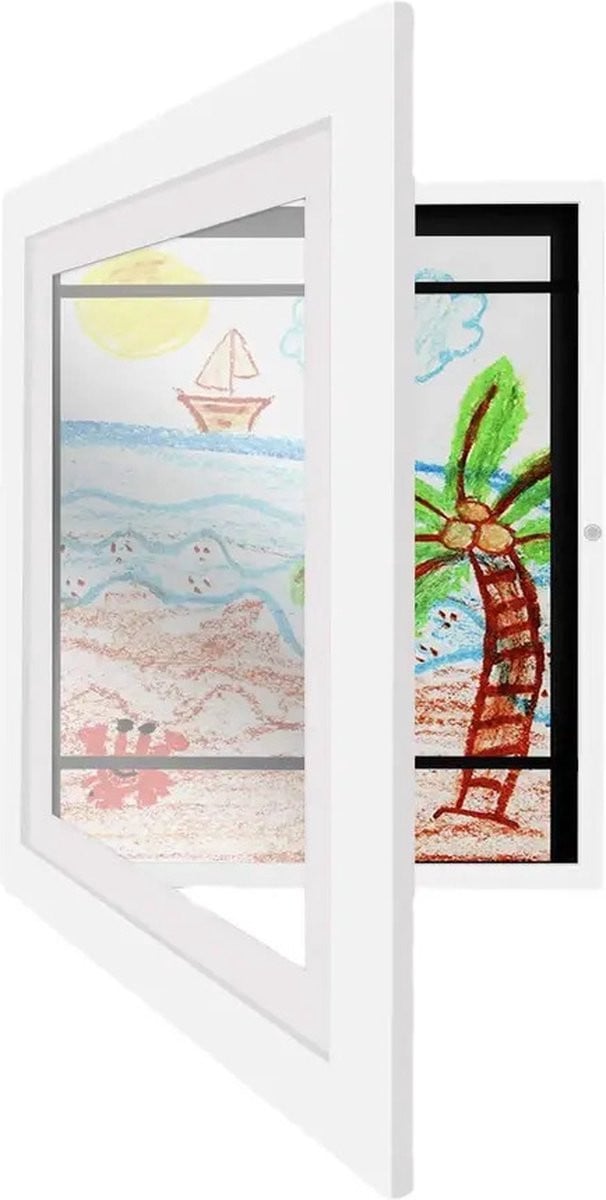 Luxe witte fotolijst voor kindertekeningen, A4