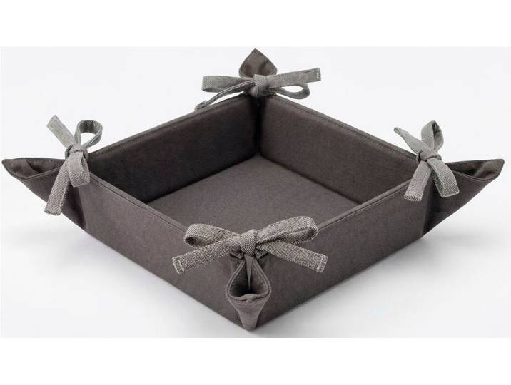 Brotkorb HOME AFFAIRE Brotkorb Grautöne 20x20cm , grau (grautöne), B:20cm H:6cm L:20cm, Baumwolle, Lebensmittelaufbewahrungsbehälter, Brotkorb