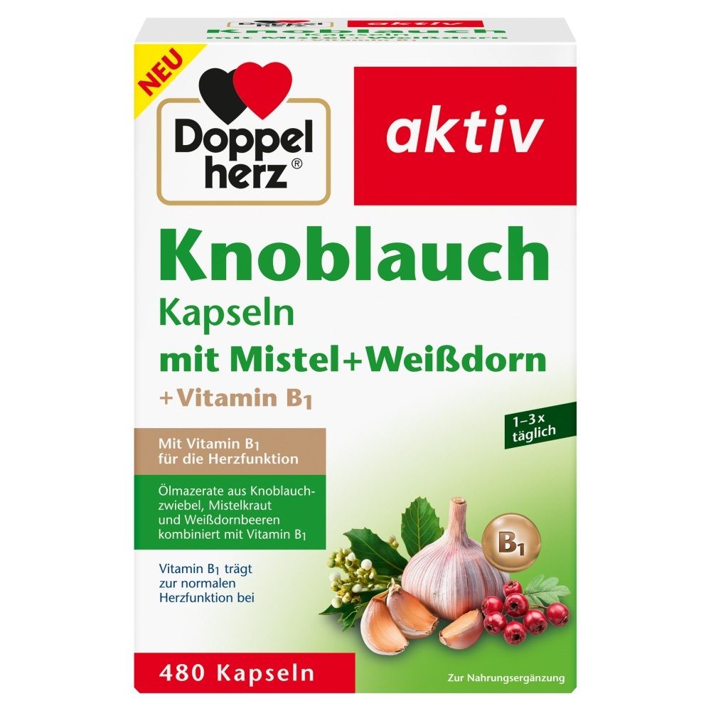 Doppelherz Knobl.Kap.m.Mistel+Weißdorn+Vitamin B1 480 St Kapseln