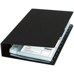 Sigel Visitenkartenmappe mit Ringmechanik VZ300 schwarz, 14.7x26.5x4.4 cm