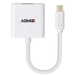 Lindy 43437 Videokabel-Adapter 0,1 m USB Typ-C VGA (D-Sub) Weiß