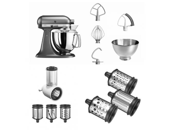 KitchenAid Küchenmaschine KitchenAid 5KSM175PS mit Gemüseschneider und 3 Zusatztrommeln