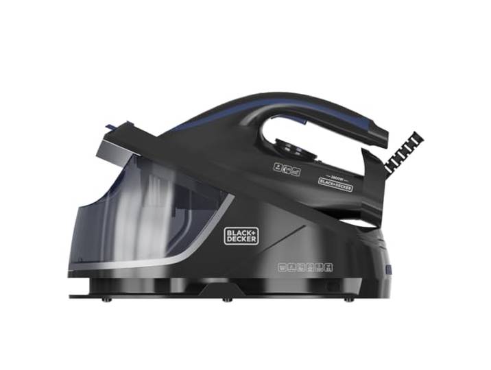 Black+Decker - Centrale vapeur 2800W Compacte Légère Réservoir 1\,5 L Coup de vapeur 400 g/min Pointe de précision Semelle céramique Autonettoyage Anti-calcaire Mode ÉCO Ergonomique