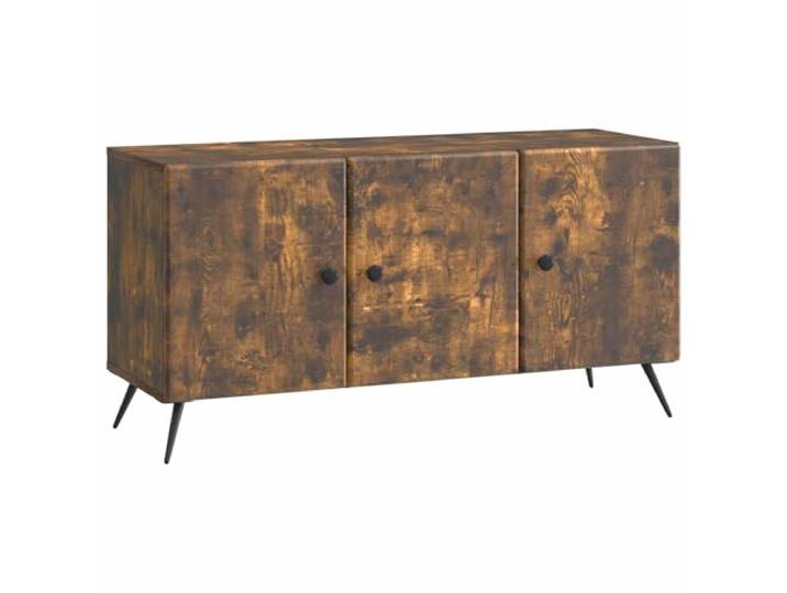 Favemtsl TV-Schrank Geräucherte Eiche 99x34,5x50 cm Lowboard Stylisches Fernsehmöbel mit 3 Schwenktüren und Kabeldurchführung für aufgeräumte Wohnzimmer und Schlafzimmer.