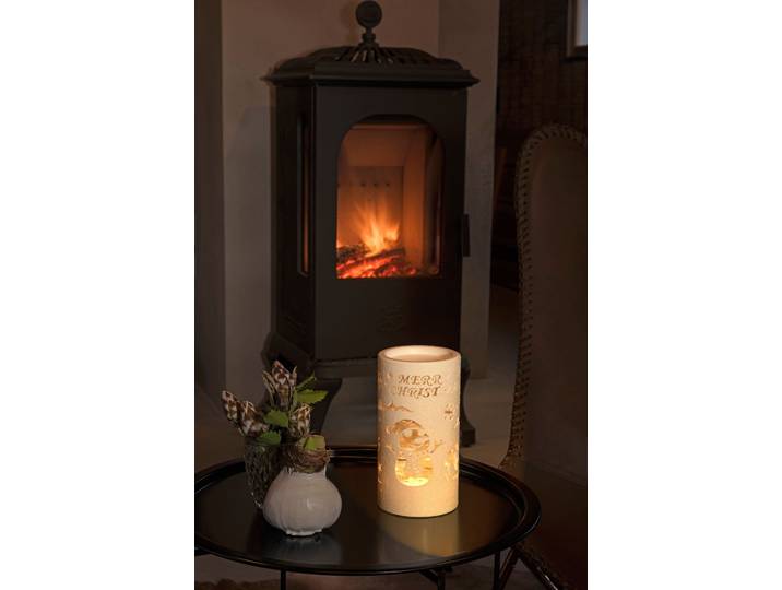 LED Laterne KONSTSMIDE Weihnachtsdeko , weiß, B:10cm H:19cm L:10cm T:10cm Ø:10cm, Leuchten, LED Laterne, LED Laterne Schneemann