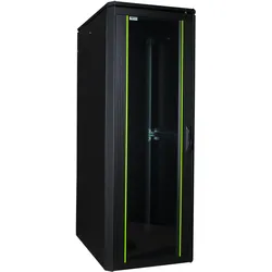 Logon 32U W=600mm D=800mm H=1608mm (32 HE, 19 Zoll Rack), Serverschrank, Schwarz