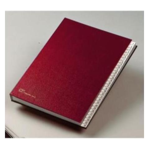 Fraschini Alphabetische Mappen Rotes Kunstleder 240 x 340 mm (240 x 340 mm, 40 mm, 1 Stk.) (640-DR)