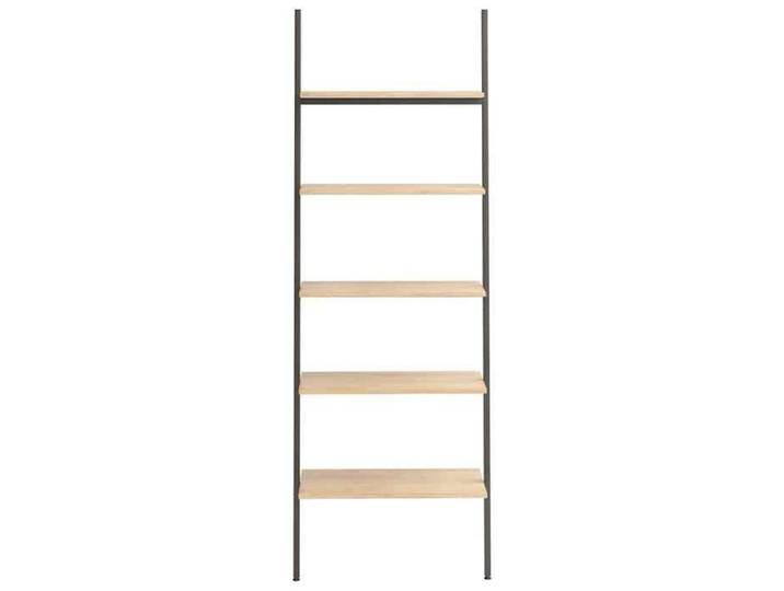 Bibliothèque - Brun - Étagère inclinée à 5 niveaux - pour salon - Marron clair et noir 64x34x185 5cm B4738