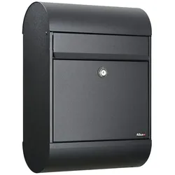 ALLUX 6000 Design Briefkasten - Schwarz mit Euro Schloss