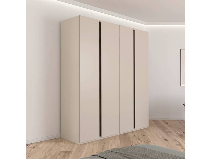 Drehtürenschrank Luana 201cm ohne Beleuchtung Beige/Kaschmir/Eiche Havanna Dekor Basic