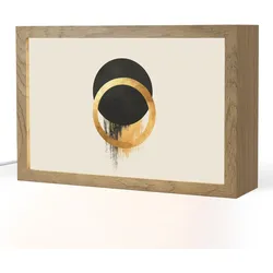 TISCHLEUCHTE Abstraktes Design - Schwarzer Kreis - Farbflecken Nachtlicht 30x20 cm