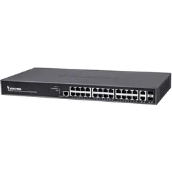 Vivotek AW-GEV Layer 2+ Series AW-GEV-264B-370 (24 Ports), Netzwerk Switch, Schwarz