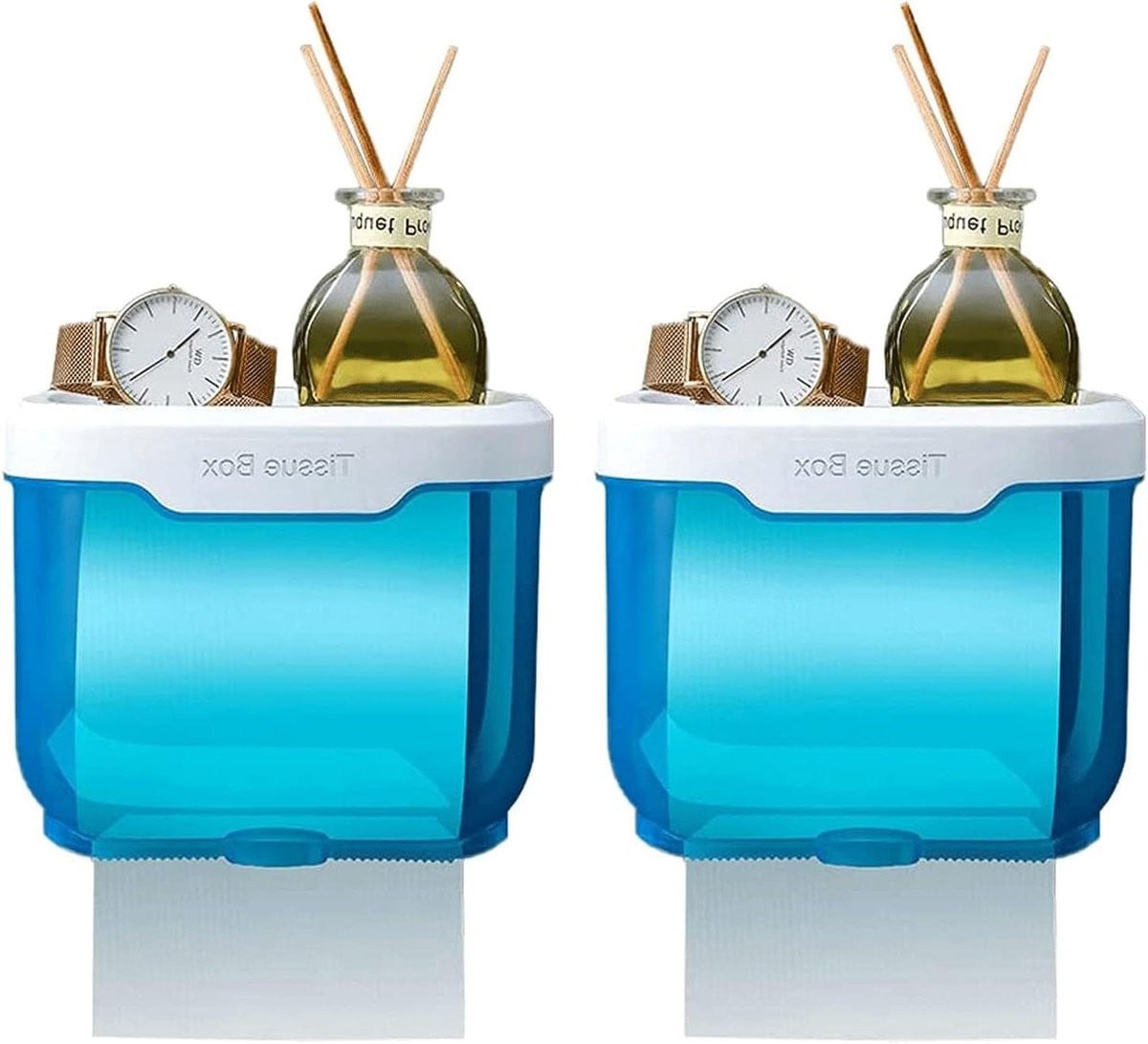 Papieren Handdoek Dispenser Wandhouder Wit - Set van 2 stuks