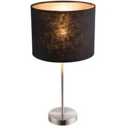 Tisch Lese Lampe Schlafzimmer Beistell Leuchte Schalter Strahler Textil Schirm schwarz