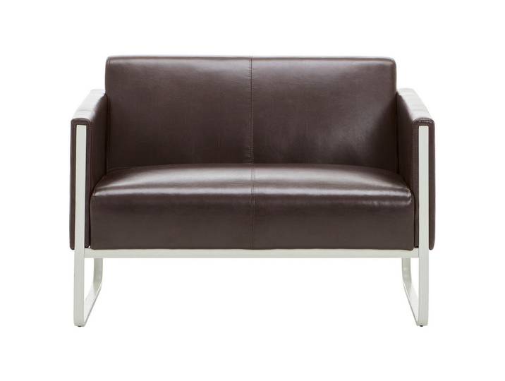 Mid.you 2-Sitzer-Sofa, Dunkelbraun, Metall, 111x78x71 cm, Rücken echt, Wohnzimmer, Sofas & Couches, Sofas, 2-Sitzer Sofas