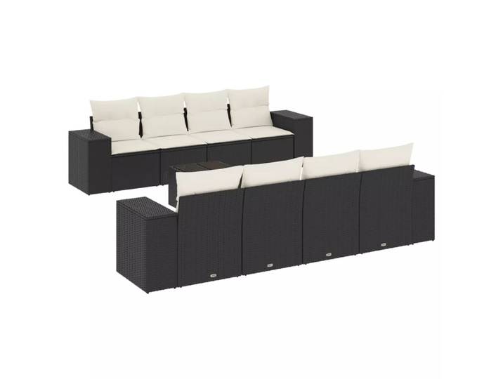 VidaXL - Garten sofagarnitur, One Size, Schwarz/Weiss