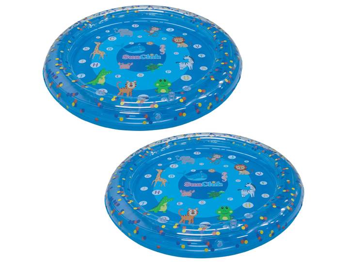 2er-Set Wasserspielmatte mit Spritzdüsen, Ø 90cm