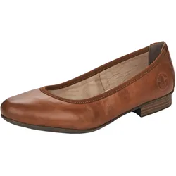 Ballerina RIEKER, Damen, Gr. 37, braun, Leder, Schuhe Ballerina, Pumps, Business Schuh in schlichter Eleganz, Topseller