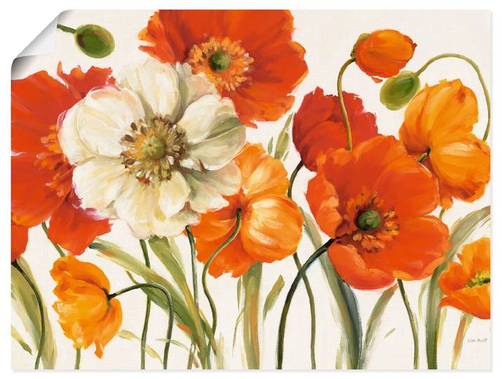 Wandbild ARTLAND Mohnblumen I , orange (farbe bild(er): orange), B:40cm H:30cm, Bilder, Wandbild, als Leinwandbild, Poster in verschied. Grössen