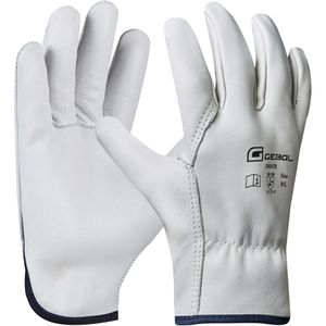 Gebol Arbeitshandschuhe Driver, 709215, Echt Leder, weiß, Größe 10 / XL