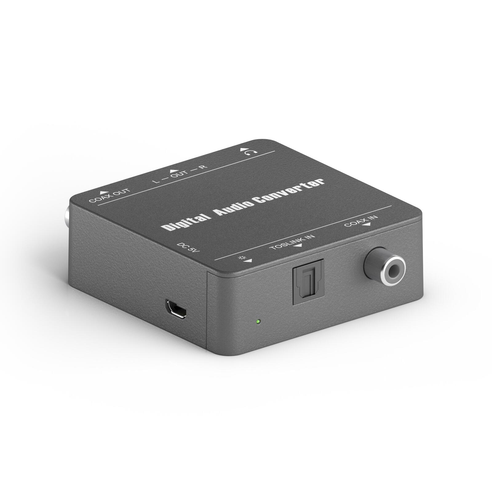 PureTools - D zu A Audio Konverter. Koaxial oder Toslink zu Analog L/R und 3,5 mm Audio PT-C-DAC