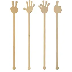 PAPSTAR 100 Getränke-Quirle, Bambus "pure" 21 cm "Hands"