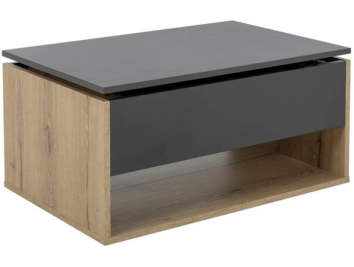 Couchtisch GAMI Urban , grau (anthrazit, eiche helvezia nachbildung, anthrazit), B:90cm H:44cm T:60cm, Tische, Couchtisch, Couchtisch mit hochklappbarer Platte