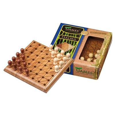 Halma, mini, Reisespiel, Bambus