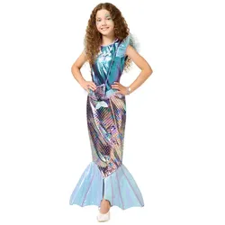 Kinderkleid "Kleine Nixe", lila/blau