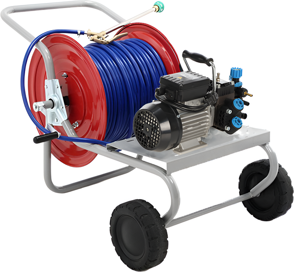 AgriEuro TOP-LINE Kit motopompa elettrica da irrorazione con carrello - Bertolini Pumps STRIP DE71