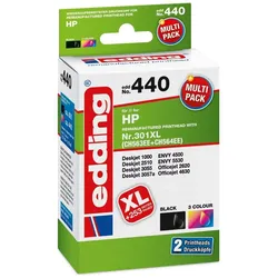 Edding, Druckerpatrone, Druckerpatronen Kombi-Pack ersetzt 301, 301XL (BK)