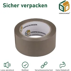 BB-Verpackungen GmbH 18 Rollen Klebeband PVC braun mit Naturkautschuk Kleber Packband Paketklebeband Karton BB-Verpackungen