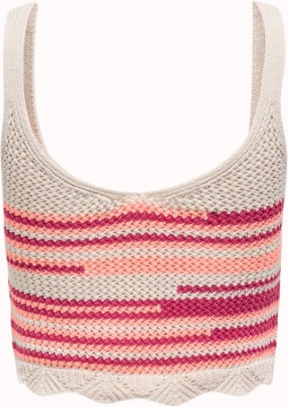 Top Only Onlmerida Crop V-Neck Mujer Beige Xl