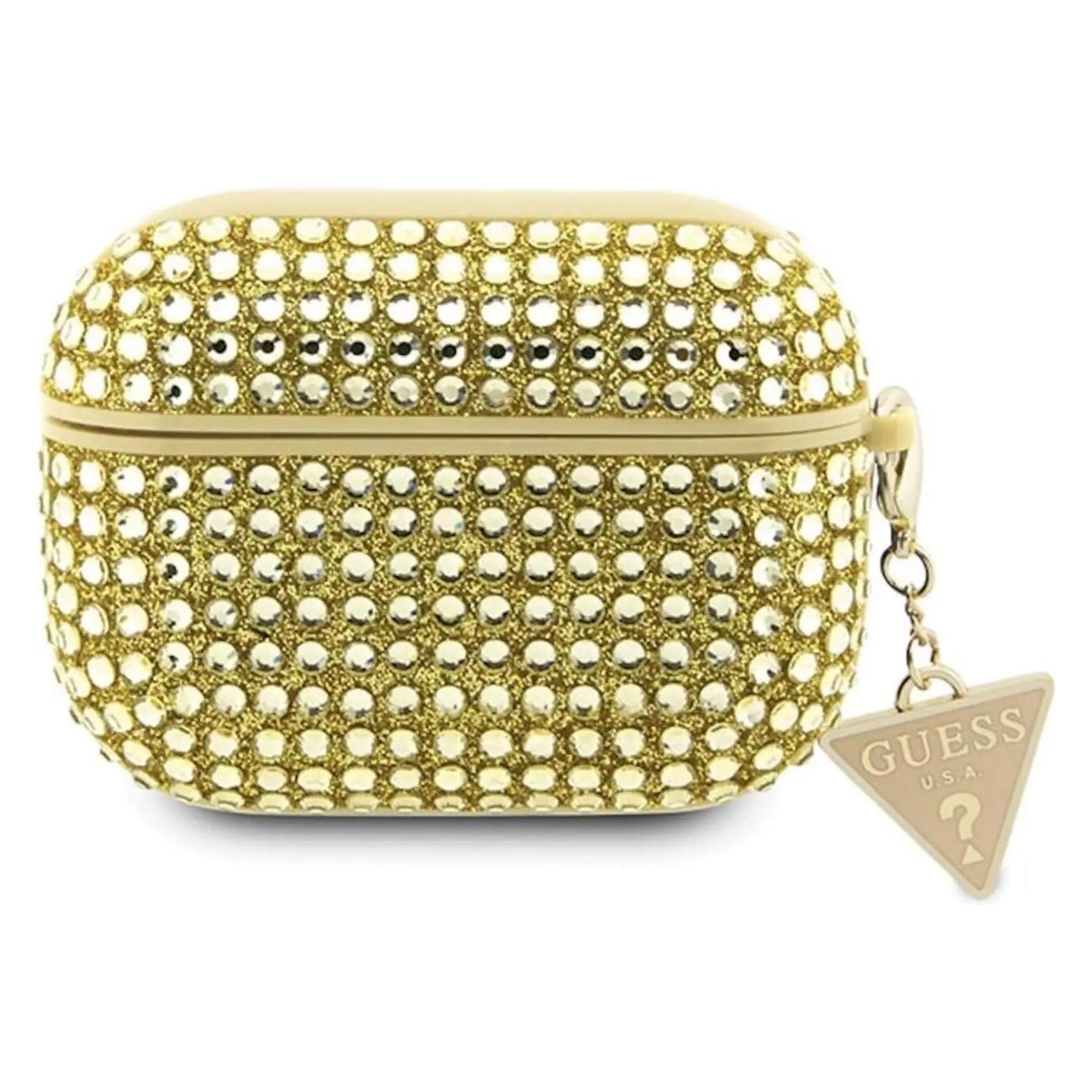 Guess GUAP2HDGTPD AirPods Pro 2 cover złoty/gold Rhinestone Triangle Charm (Kopfhörer Hülle) (GUE002869-0)