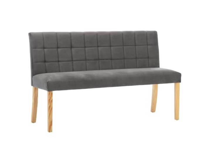 LQMDNFMD Sitzbank mit Rückenlehne 140 cm Samt Polsterbank Grau Elegante Steppung und solide Holzbeine aus Kautschukbaum schaffen behaglichen Komfort in Essbereich oder Schlafzimmer.