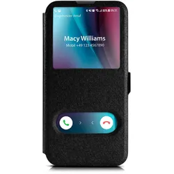 moex Comfort Case für Huawei P smart 2019 – Klapphülle mit Fenster, ultra dünnes Flip Case